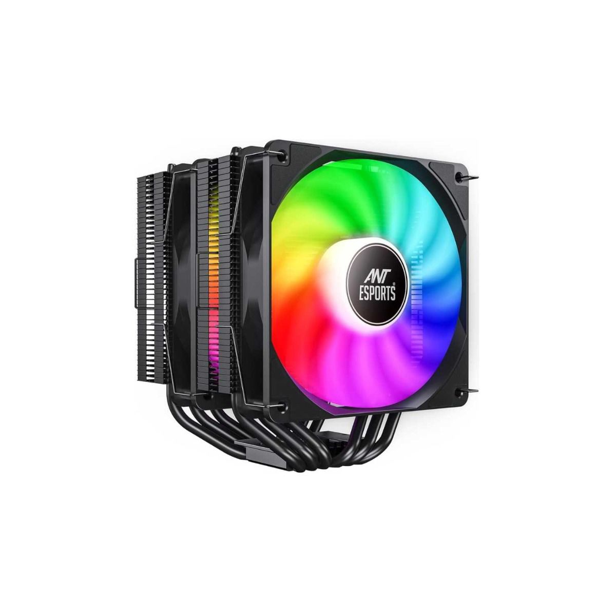 Ant Esports ICE C621 CPU Cooler/CPU Fan with ARGB LED PWM Dual Fans - Black