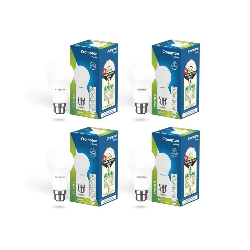 Crompton Param LED Bulb 12W Cool Day Light B22 Base (Pack of 4)