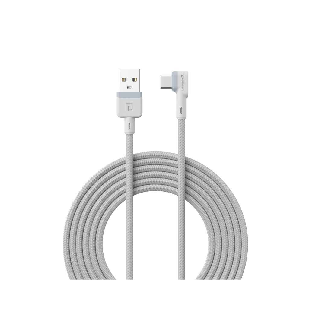 Portronics Konnect L Fast Charging 3A Type-C Cable (2 Meter, White)
