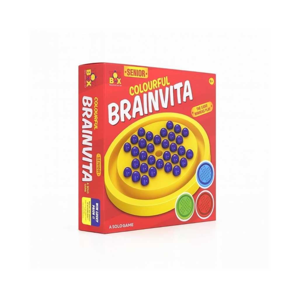 Colourful Brainvita Senior Mind Challenging Board Game with 32 Marbles