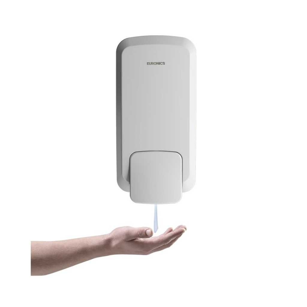 Euronics 1000 Ml Manual Soap Dispenser for Bathroom & Offices Wall Mounted Plastic Durable Hand Wash Soap Dispenser White ES43