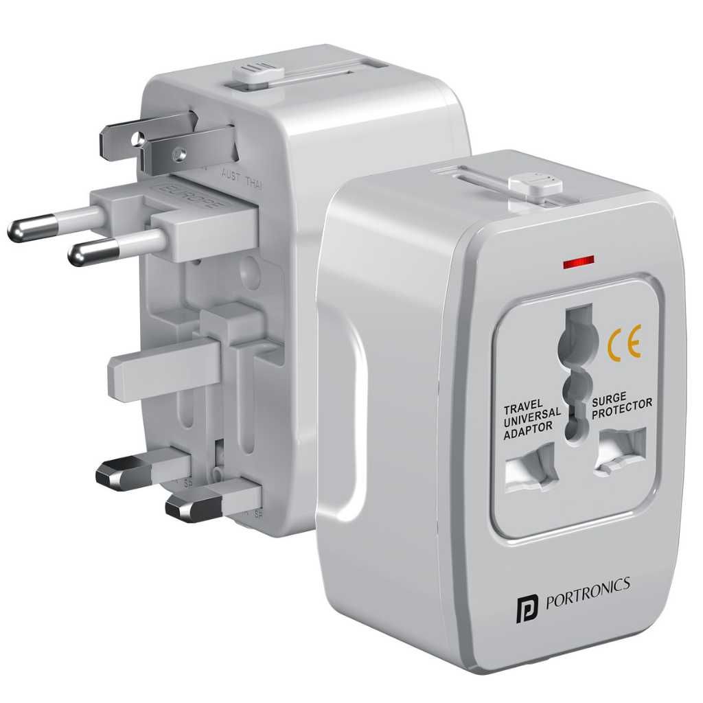Portronics Juicemate 3 Universal Travel Adapter (White)