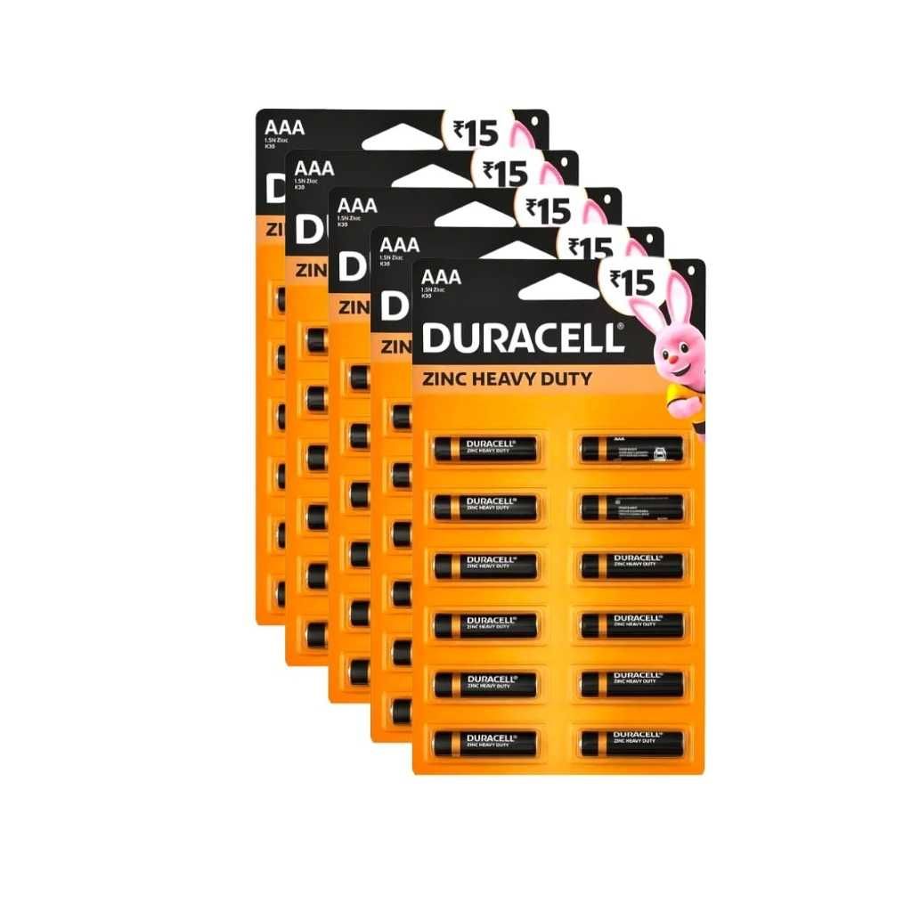 Duracell Zinc Heavy Duty Battery AAA (Pack of 60)