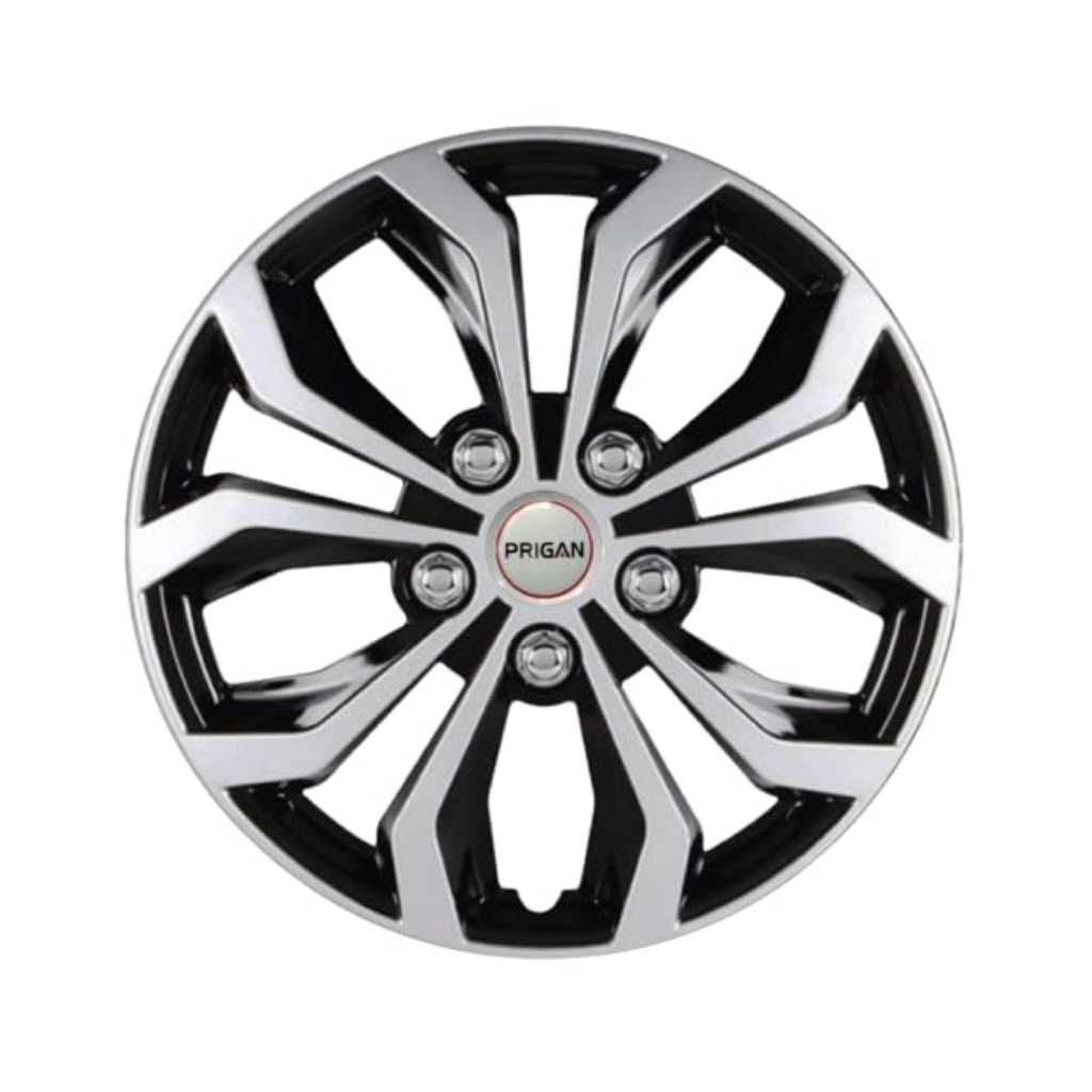 PRIGAN Vision DC 14 Inch Black Silver Wheel Cover Universal Model (Set of 4 Pcs)