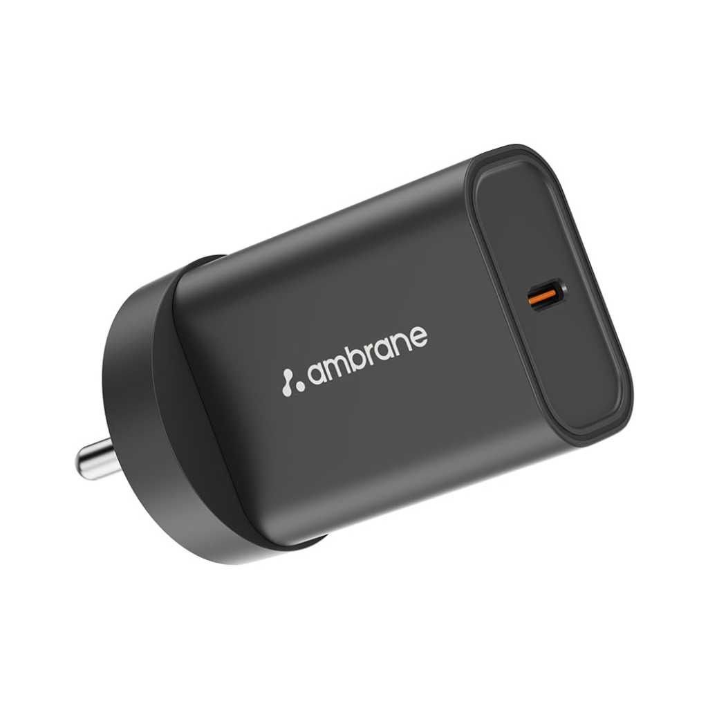 Ambrane Charge i36 36W GaN Fast Charger Adapter (Black)