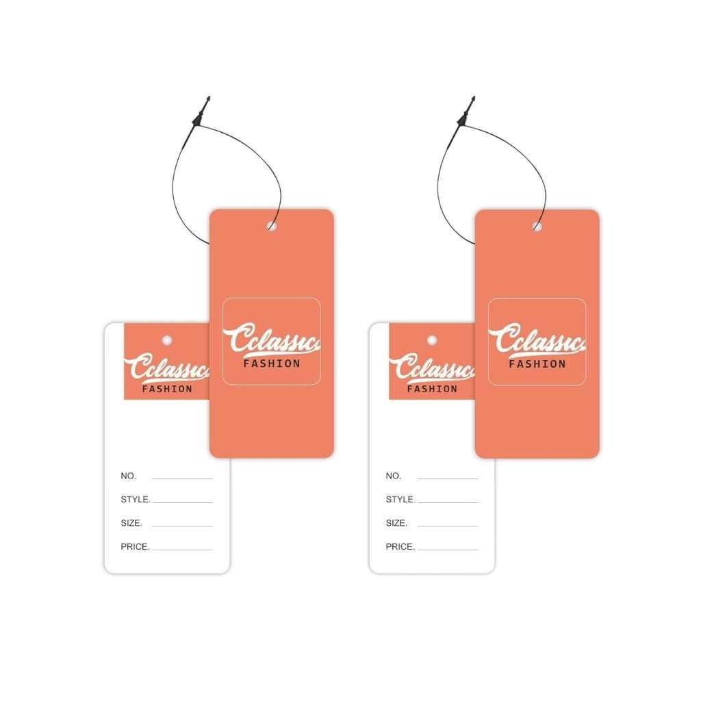 Price Tags for Clothes with Black Loop Pins - orange