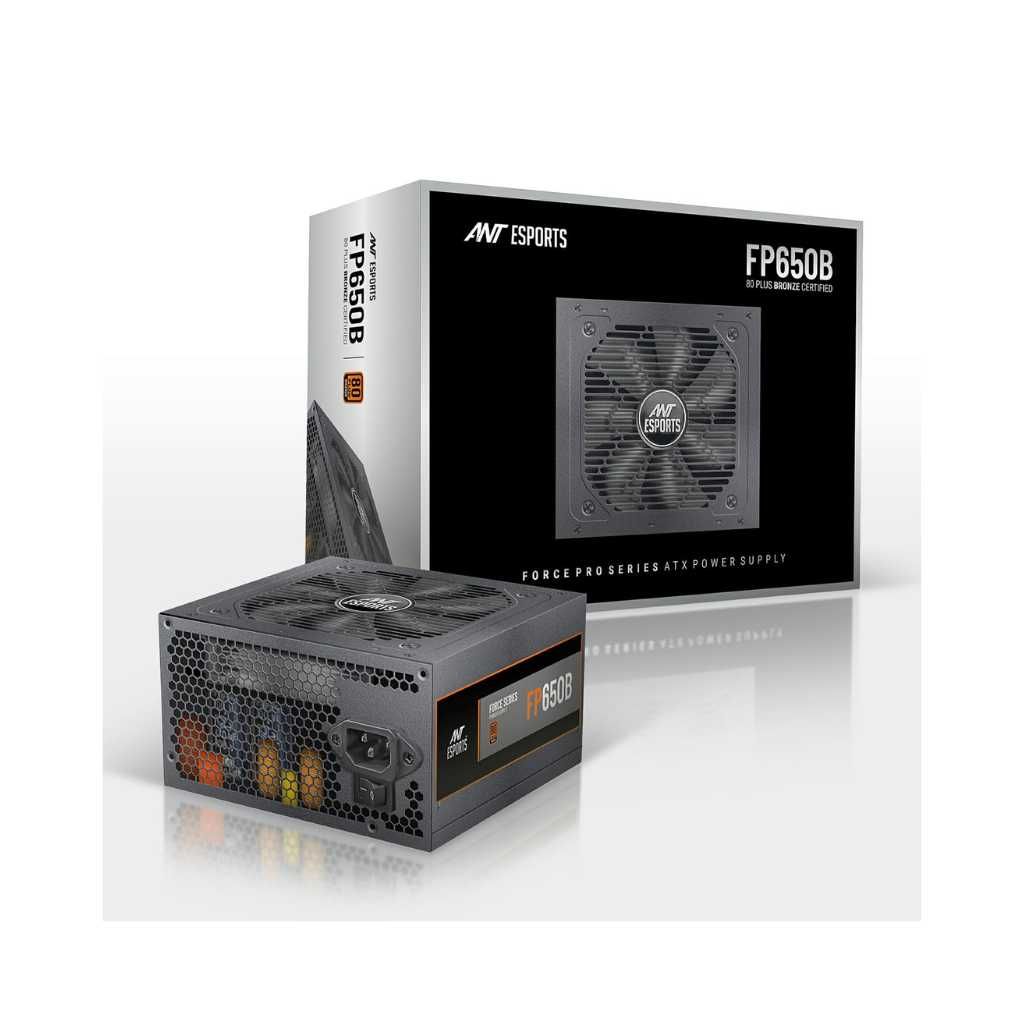 Ant Esports FP650B 80 Plus Bronze Certified Non Modular Gaming Power Supply PSU with Active PFC, Flat Black Cables and Silent Fan