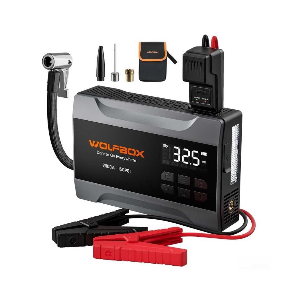 WOLFBOX Portable Car Jump Starter with Air Compressor