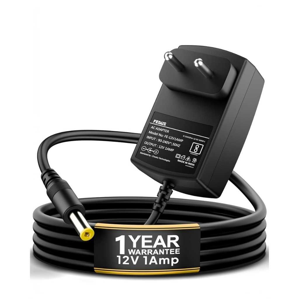 FEDUS 12V 1A DC Power Supply Adapter