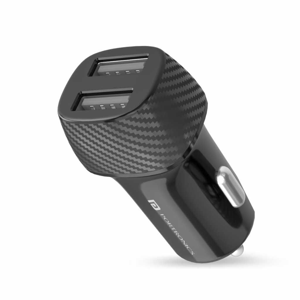 Portronics Car Power 5 12W Fast Car Charger with Micro USB Cable (Black)