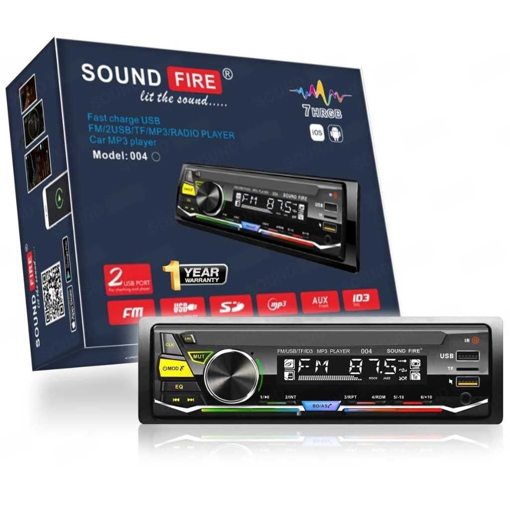 SOUND FIRE 004 Charge Pro+ Dual-USB/FM/SD/AUX/Bluetooth Wireless Car Stereo with Phone Caller ID Receiver