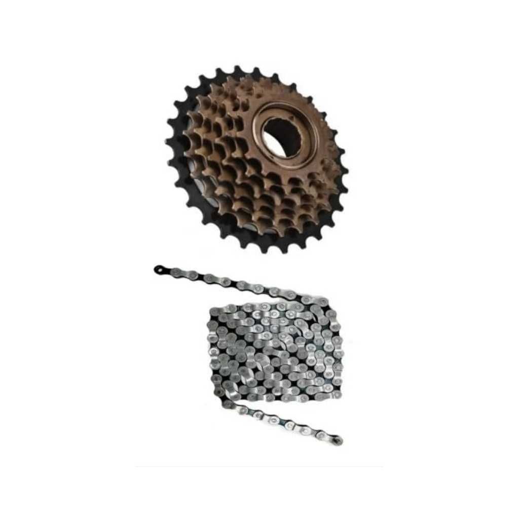 7-Speed Bicycle Freewheel and Chain Set