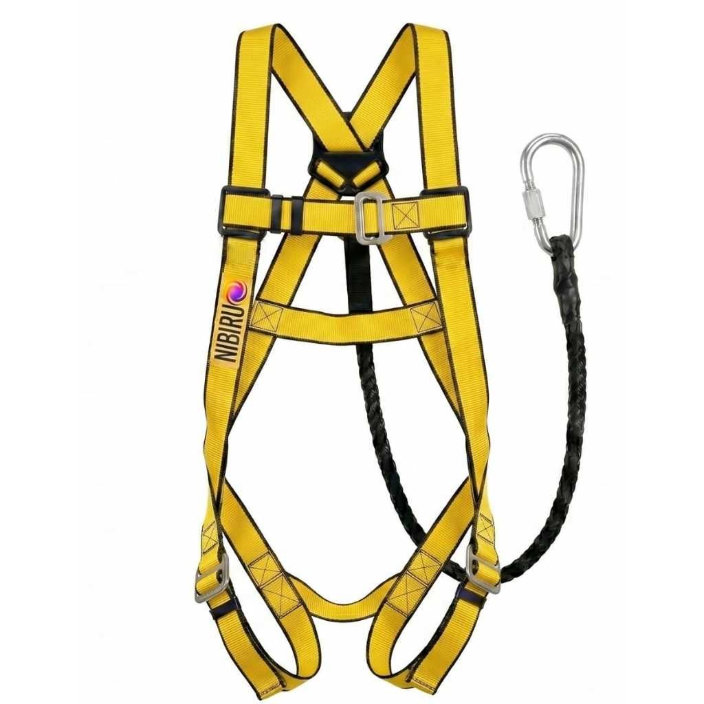 NIBIRU Full Body Climbing Harness Safety Belt with Single Rope Lanyard