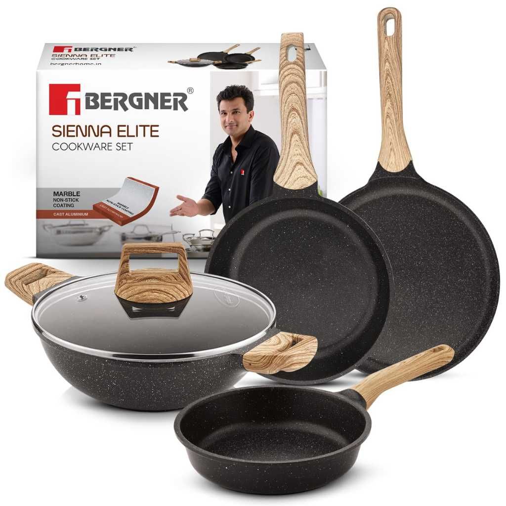 Bergner Sienna Elite 5 Pcs Granite Non-Stick Cookware Set