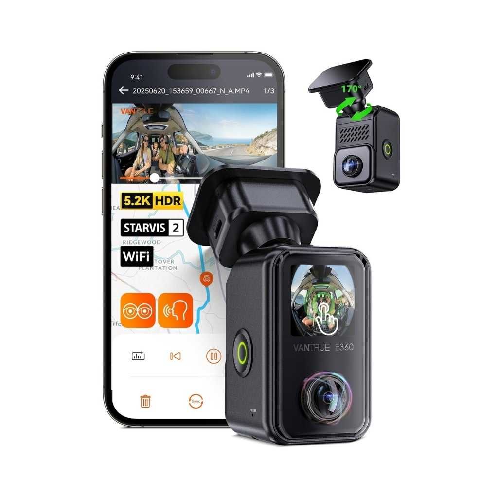 Vantrue E360 2 Fisheye Panoramic Dash Cam