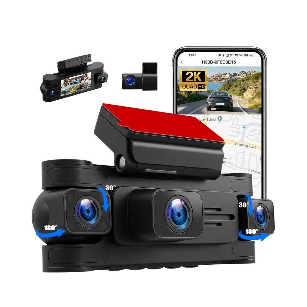 360° 4 Channel Dash Cam with 5GHz WiFi, GPS, 2K + 1080P Cameras