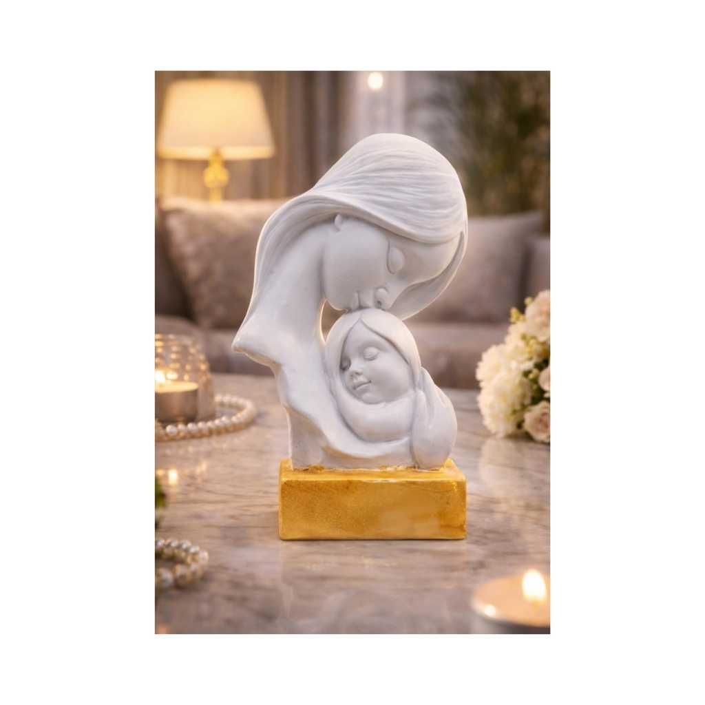 Resin Mother Child Showpiece Statue for Home & Office Decor