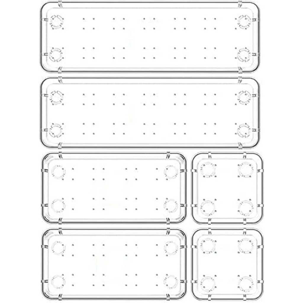 INKULTURE Acrylic Drawer Organizer Cosmetics Storage Bins – Set of 06 Pcs