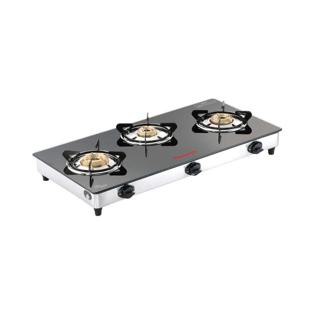 Butterfly Radiant Jumbo 3 Burner Glass Top Gas Stove