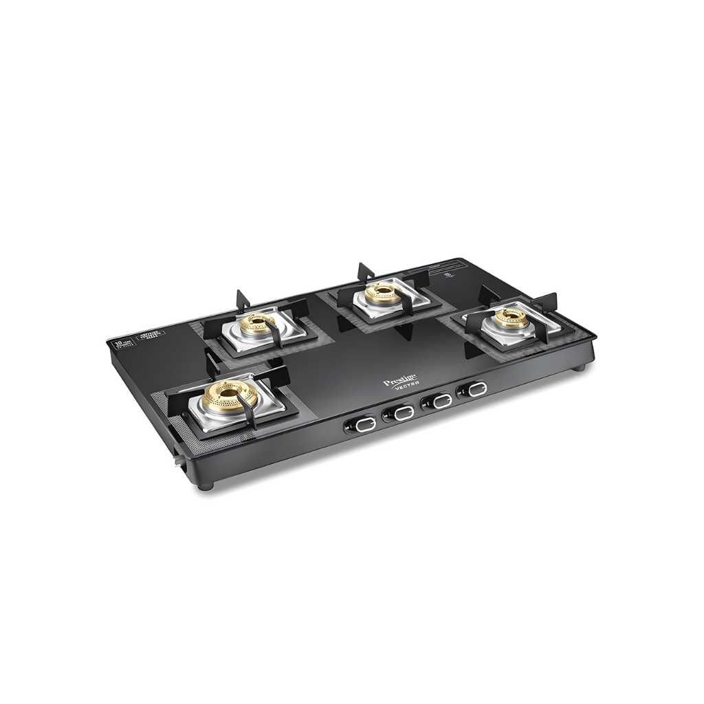 Prestige Vectra 4 Burner Glass Top Gas Stove