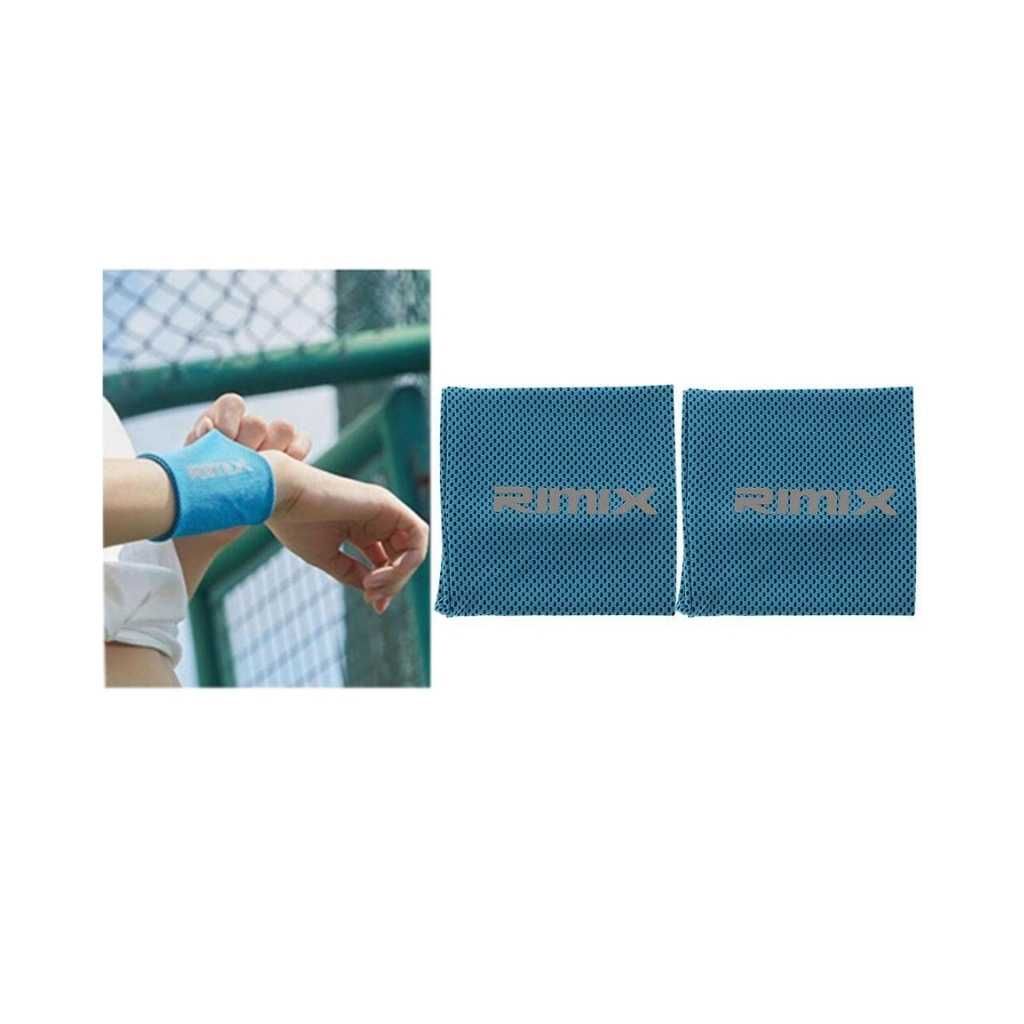 2pcs Unisex Sports Wristbands Athletic Exercise Sweatbands Wrist Bands (Blue)