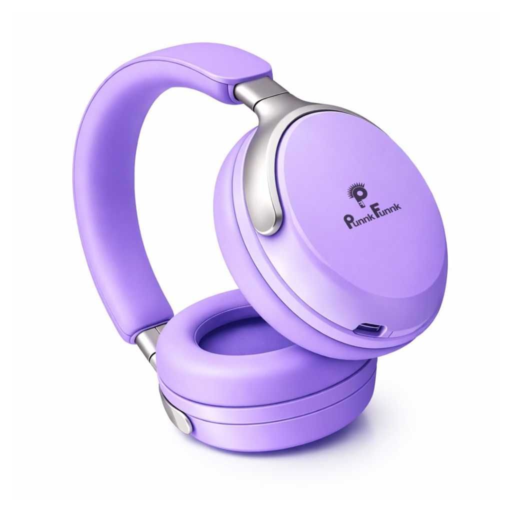 PunnkFunnk Bass Over-Ear Bluetooth Wireless Headphones (Purple)