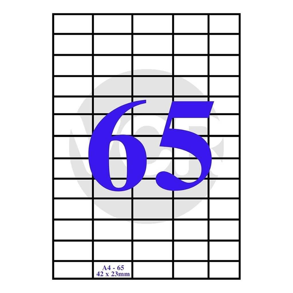 VCR A4 Size White Self-Adhesive Label/Sticker – 65 Stickers Per Sheet