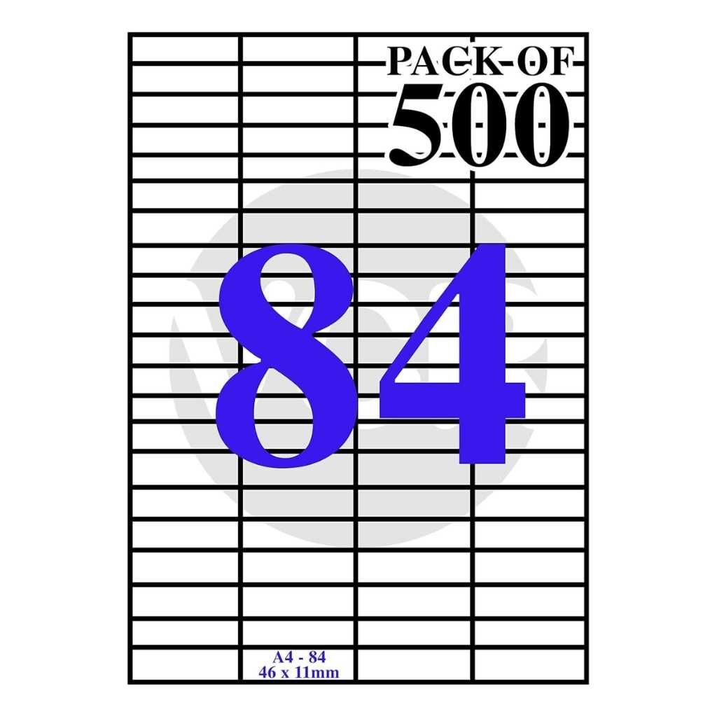 VCR A4 Size White Self-Adhesive Label/Sticker – 84 Stickers Per Sheet