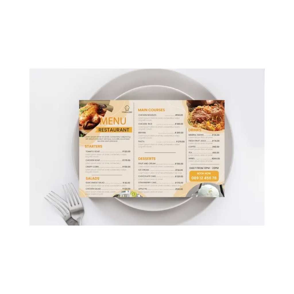 Tri-fold Menu Cards