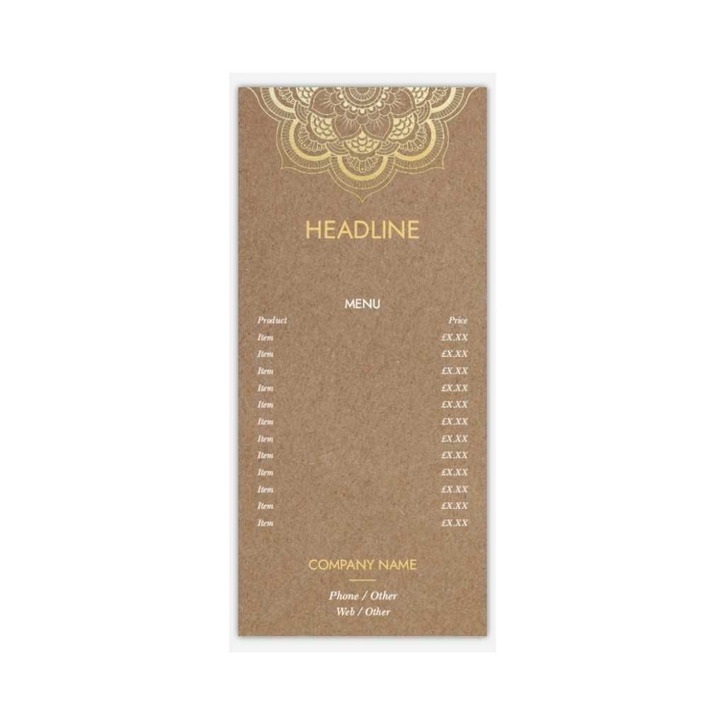 Design Gallery: Long Menu Cards