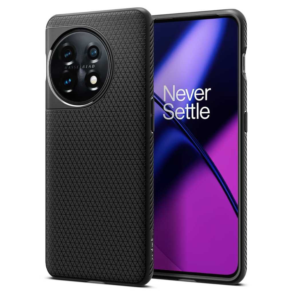 Spigen Liquid Air Back Cover Case for OnePlus 11 (Matte Black, TPU, Air Cushion Technology)