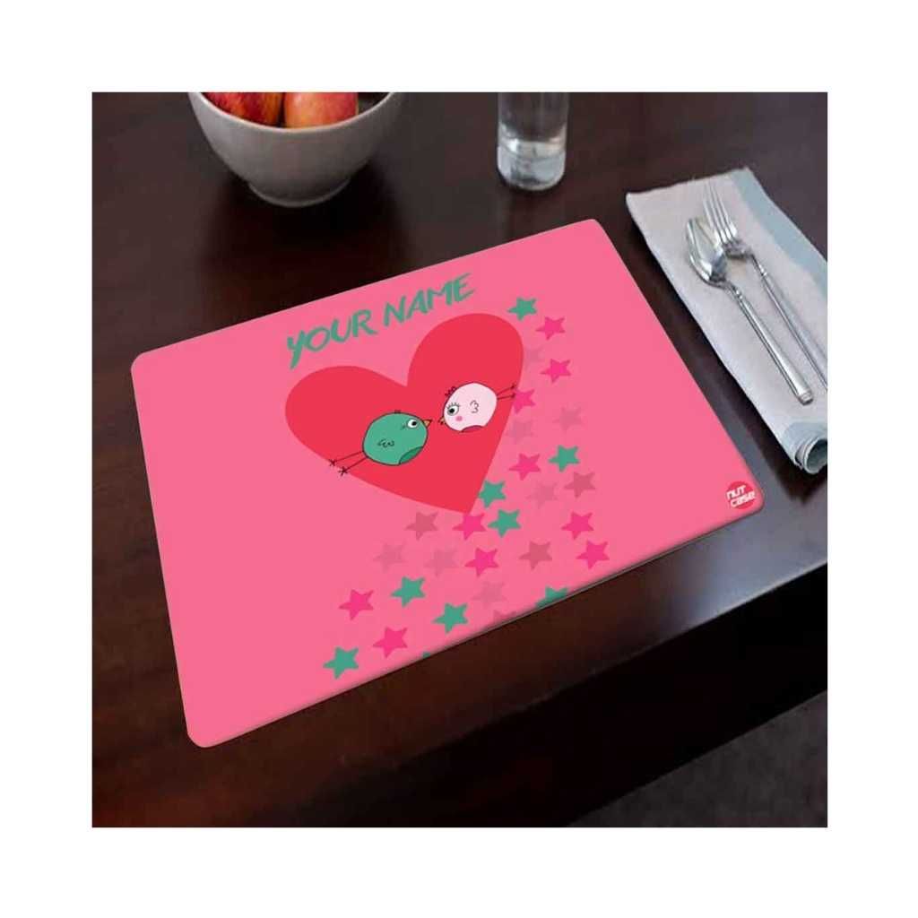 Personalized Fabric Table Mats For Kids - Love Birds