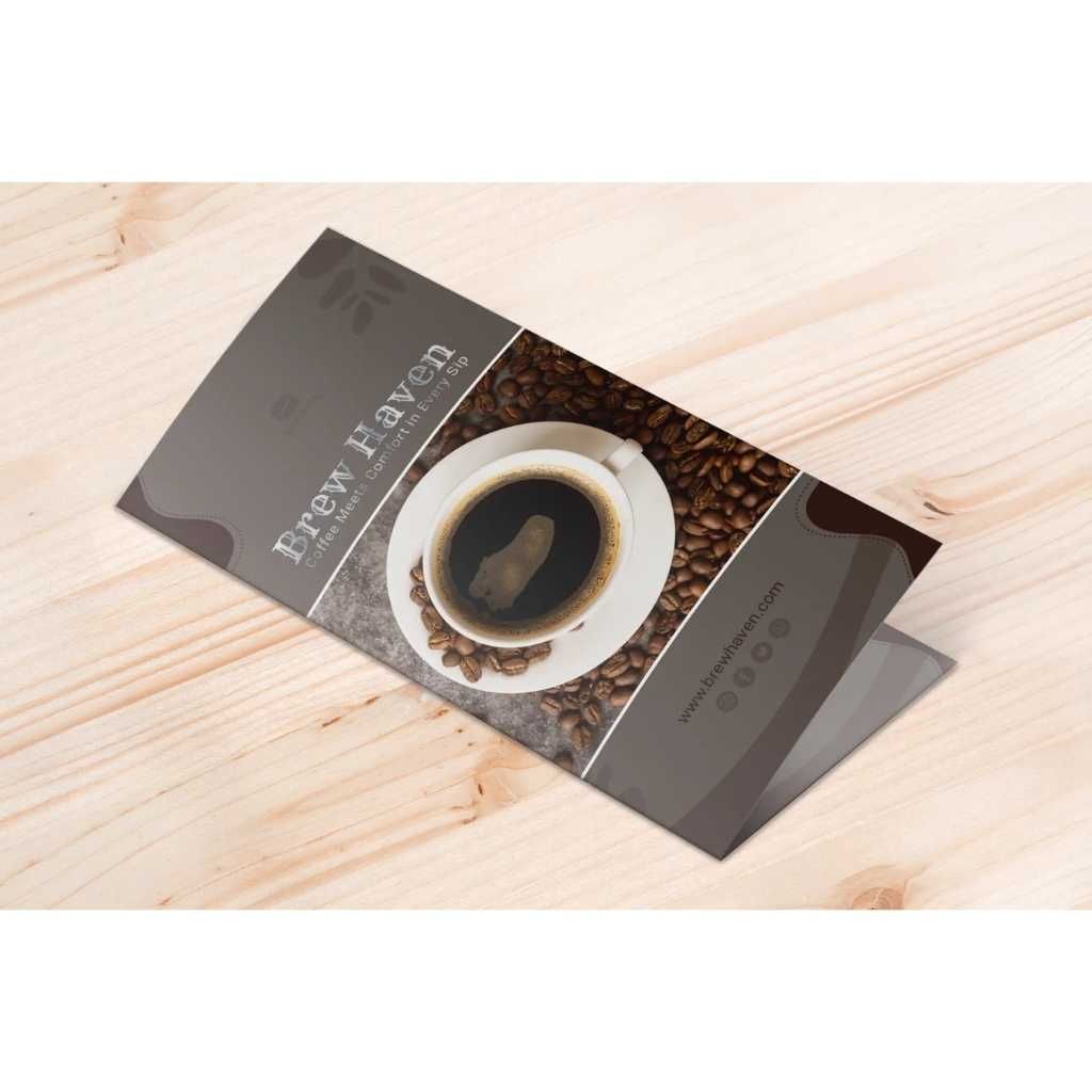 Half Fold A5 300 GSM Premium Paper Gold Foil Brochure