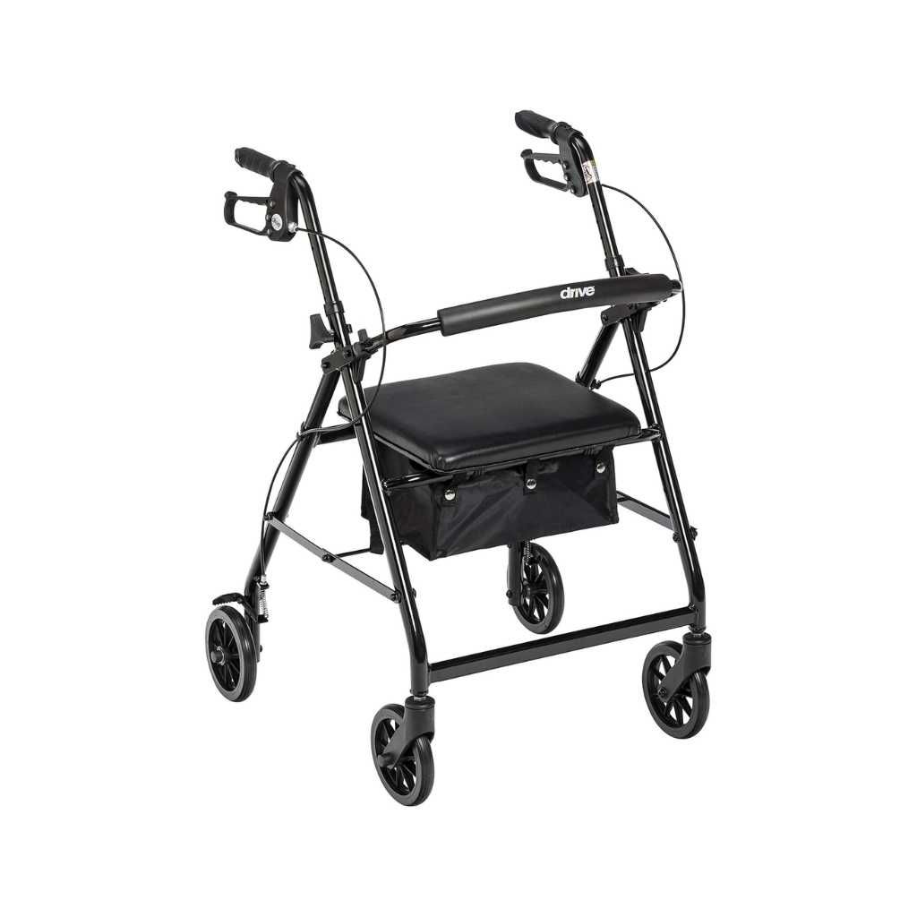 Drive Medical Aluminium Rollator Walker with Fold-Up & Removable Back Support