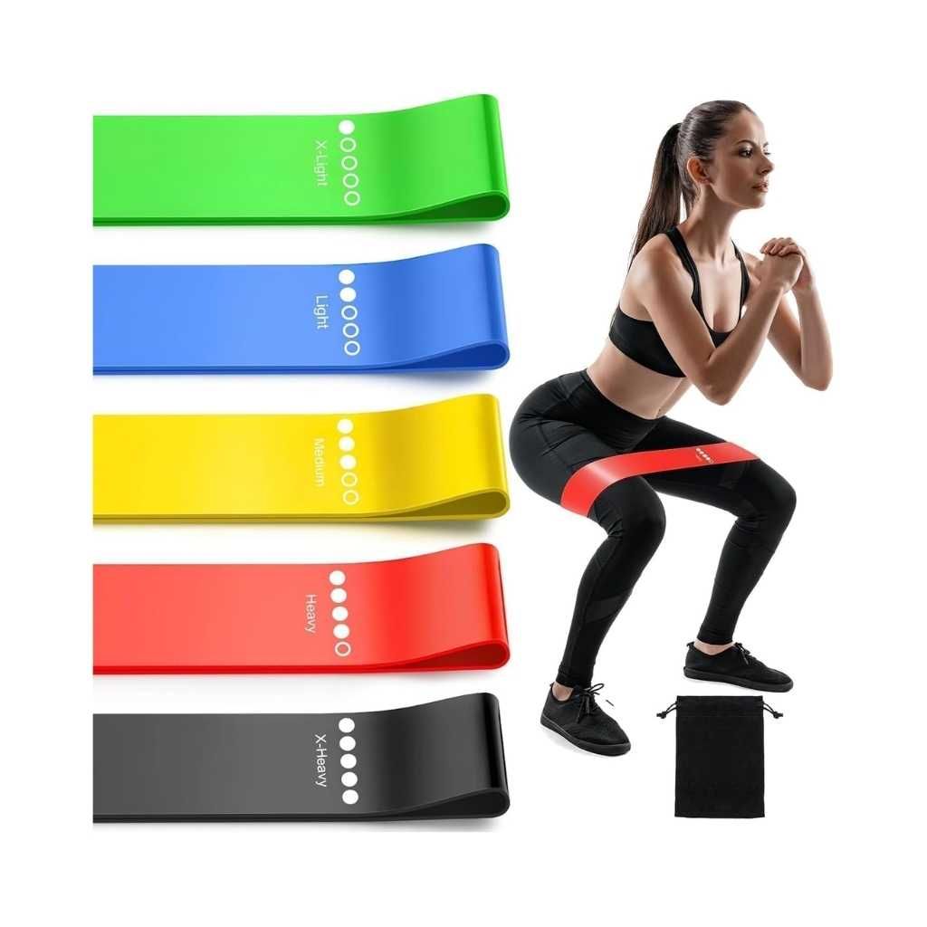Resistance Bands for Working Out – Elastic Exercise Loop Bands Set (5 Colors)