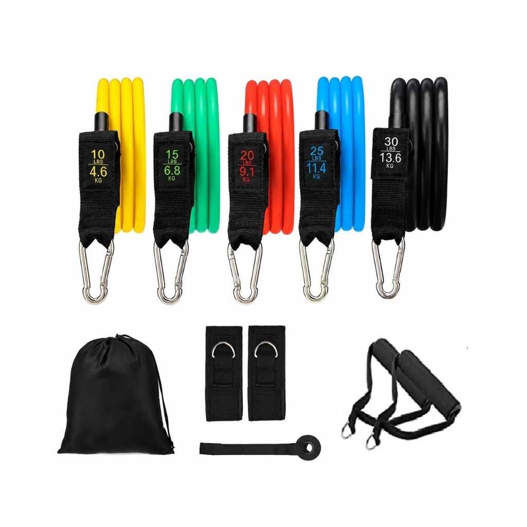 Resistance Bands Set for Exercise, Stretching & Workout Toning – 5 Tube Kit (100LB)