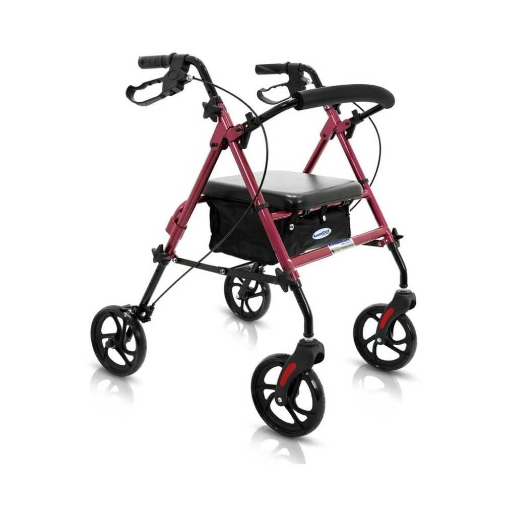 KosmoCare Folding Rollator Walker with Seat & Removable Back Support