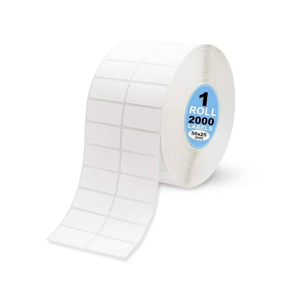 GLUN® Direct Thermal Barcode Label 2000 Stickers in 1 Roll, 50 × 25 mm