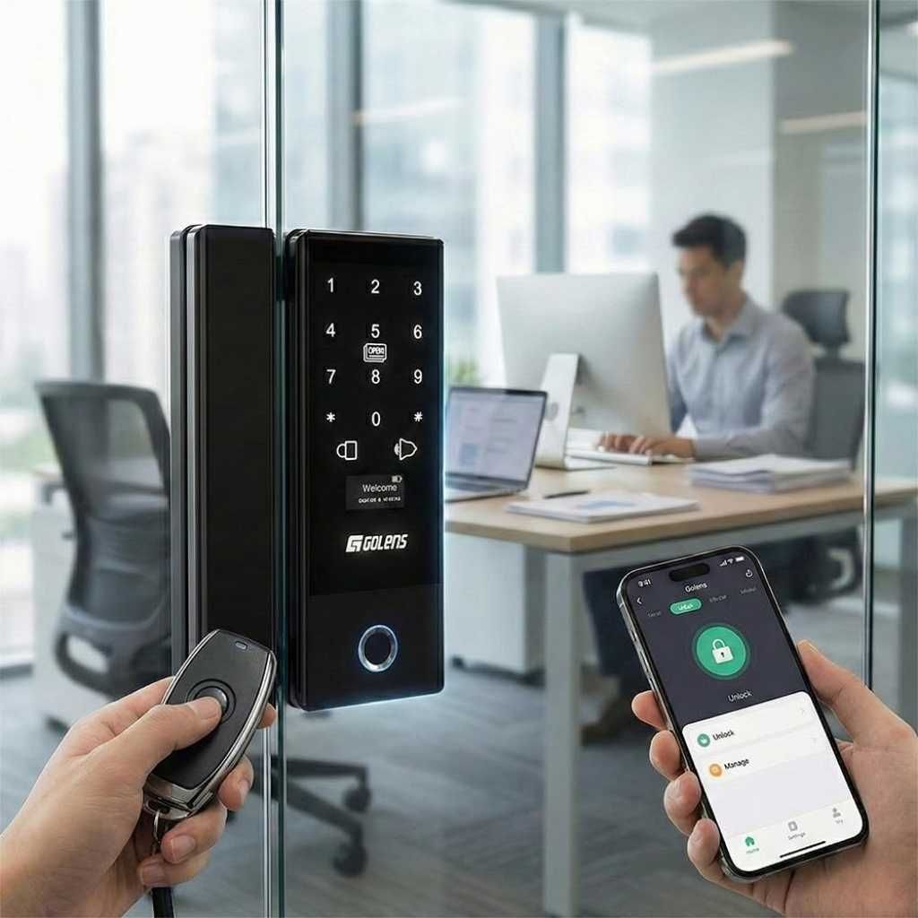 Golens X37 Smart Glass Door Lock with WiFi & 6-Way Unlocking