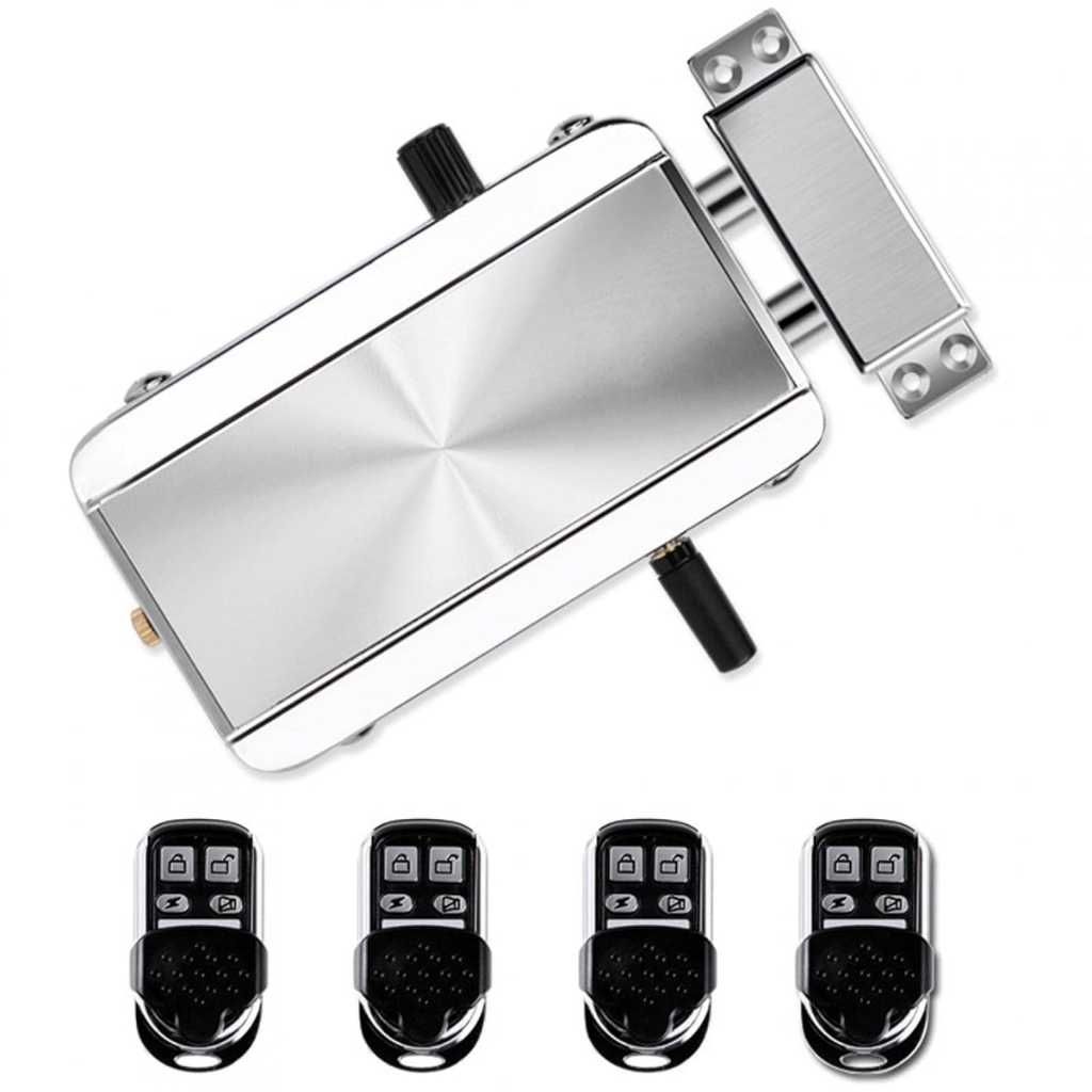 Electronic Intelligent Door Lock Kit with 4 Remote Controls – Wireless Keyless Deadbolt Access Control System