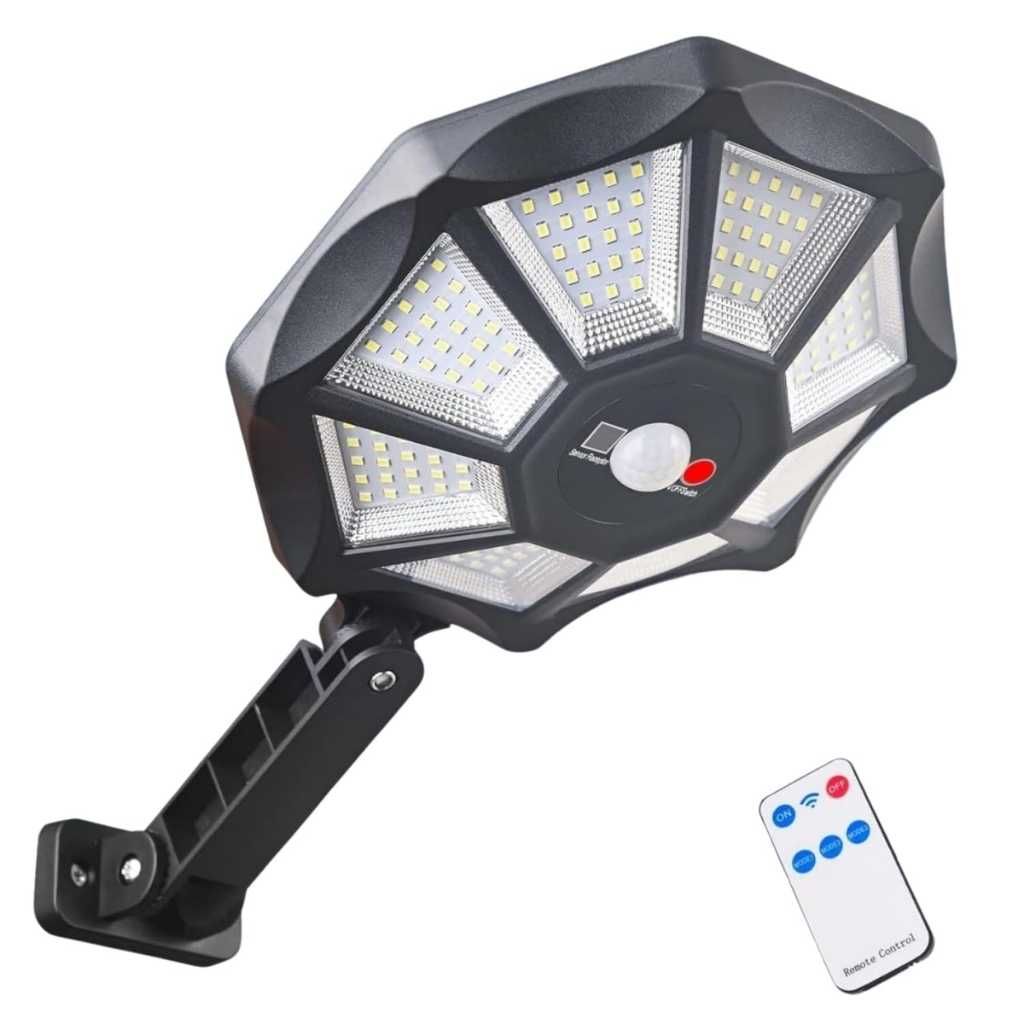 SHOPOGENIX Solar Powered Street Light Outdoor – Round Solar Light
