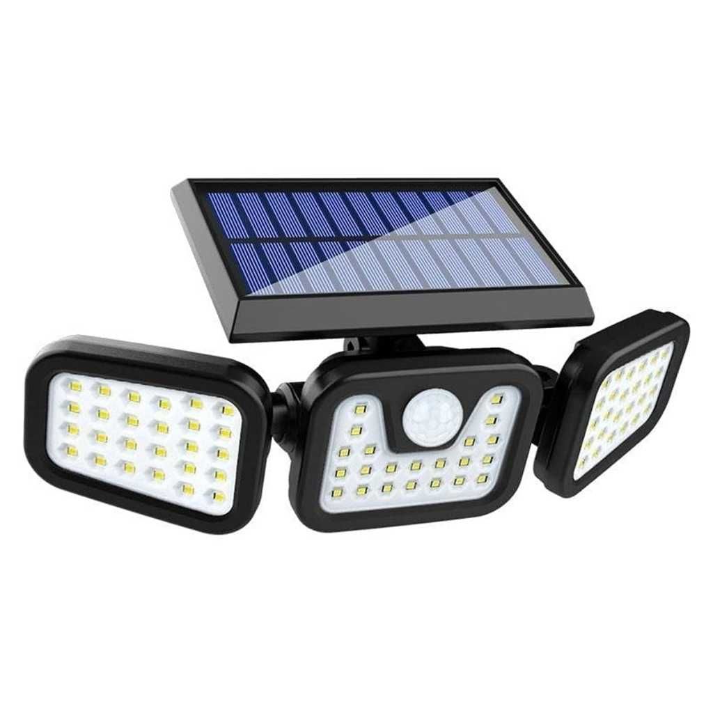 Solar Lights Outdoor 74 LED Motion Sensor Security Light with 3 Adjustable Heads