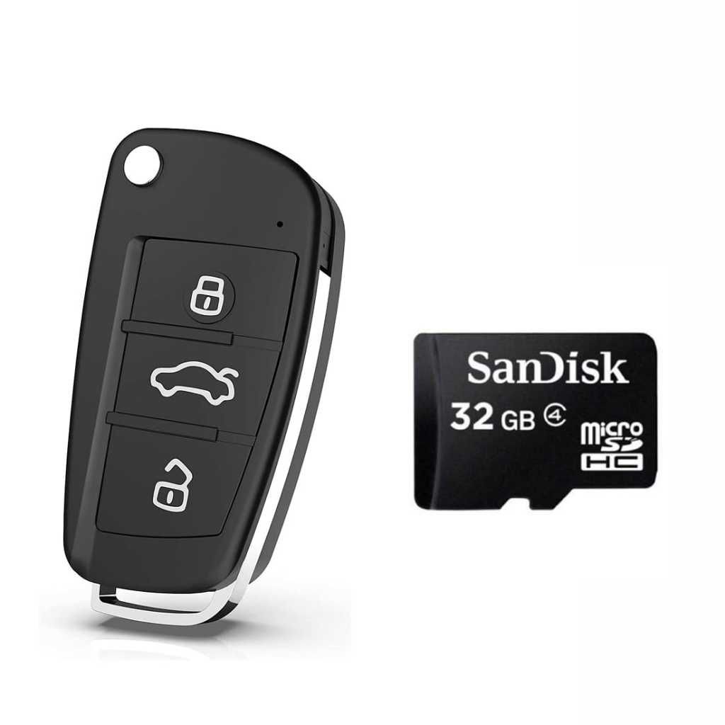 TECHNOVIEW Wired Keychain Camera Full HD 1080p with Audio & Video Recording