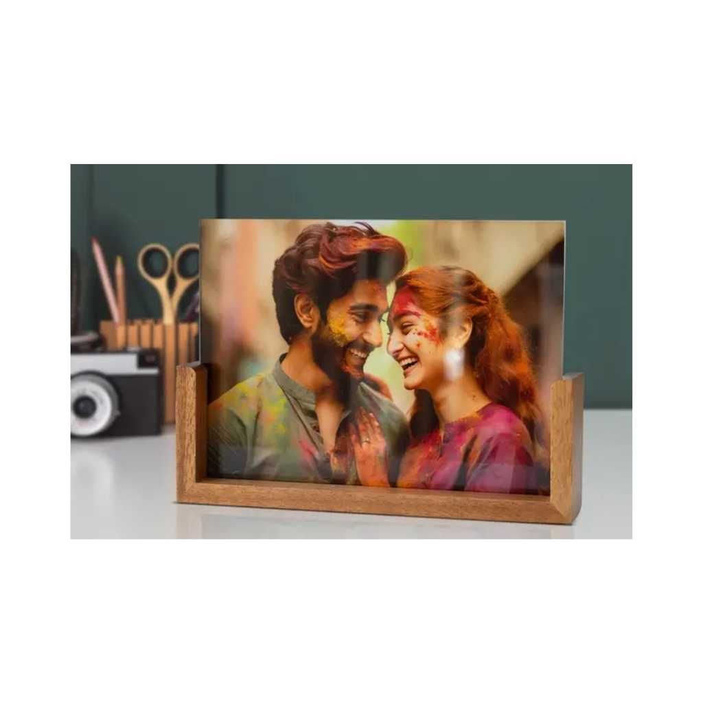 Personalised Photo with Wooden Stand