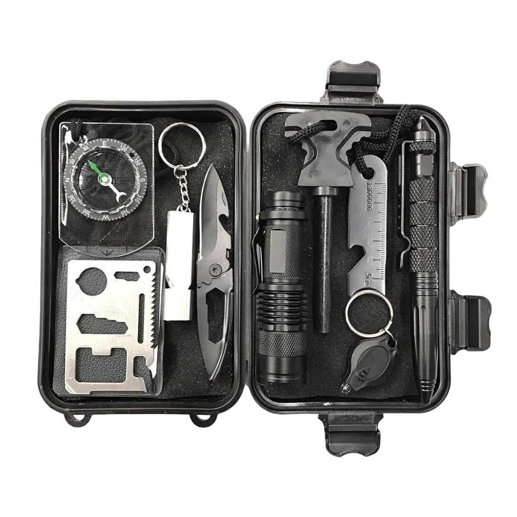 CLUB BOLLYWOOD® 10PCS Outdoor Emergency Survival Gear Kit