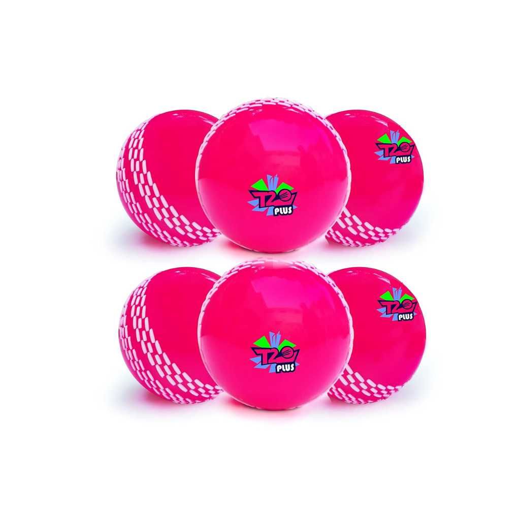 Jaspo T-20 Plus Synthetic Cricket Ball Pack of 6 (Pink)