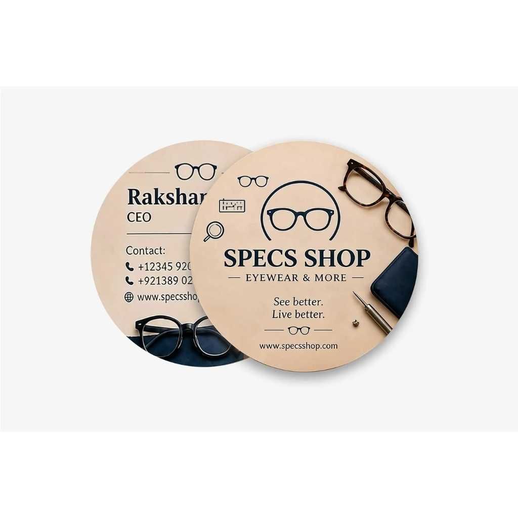 Circular Visiting Cards 2.75 × 2.75 Inches front and back