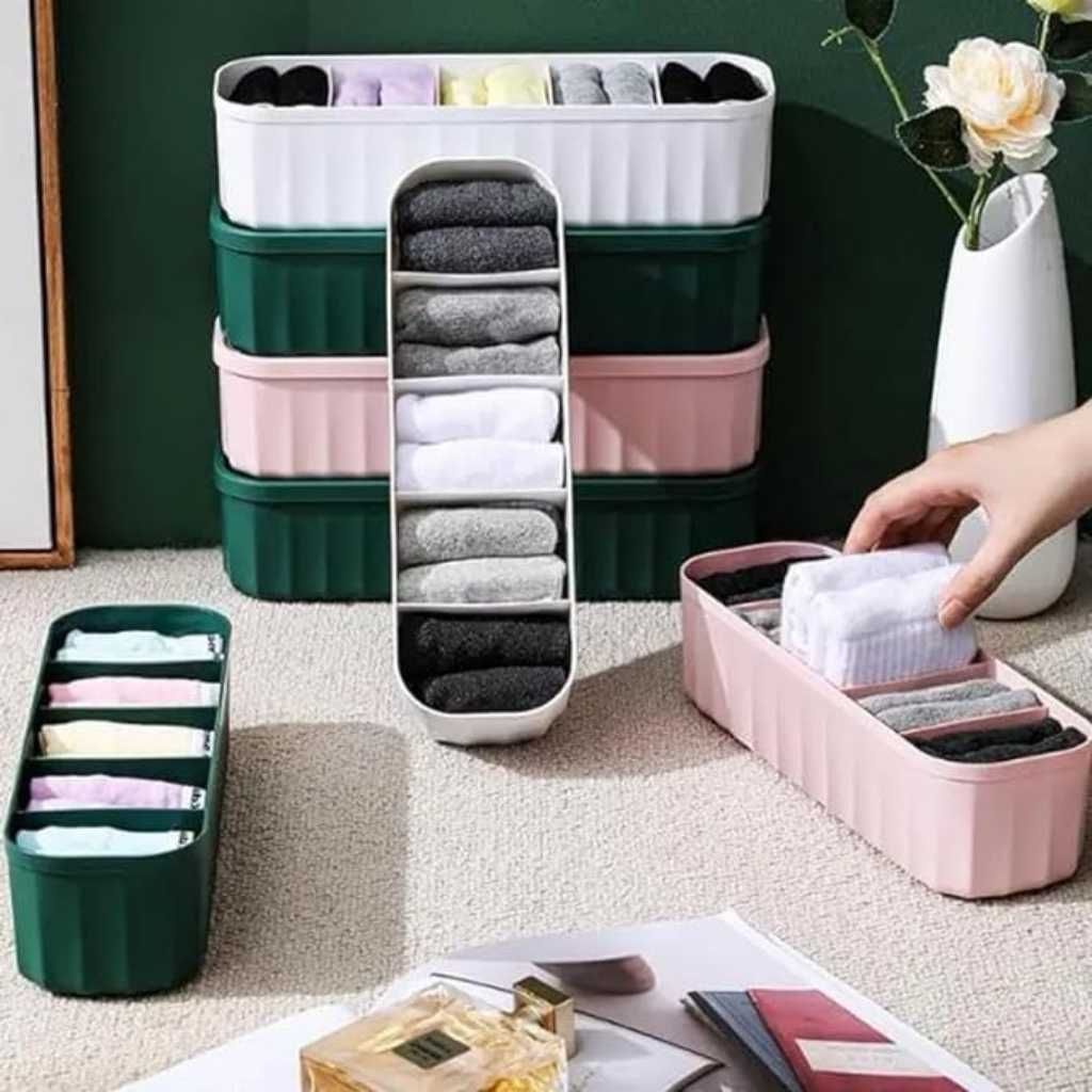 TEX-RO Storage Box and Organiser – Cloth & Drawer Organizer Set of 4 (Multi-colour
