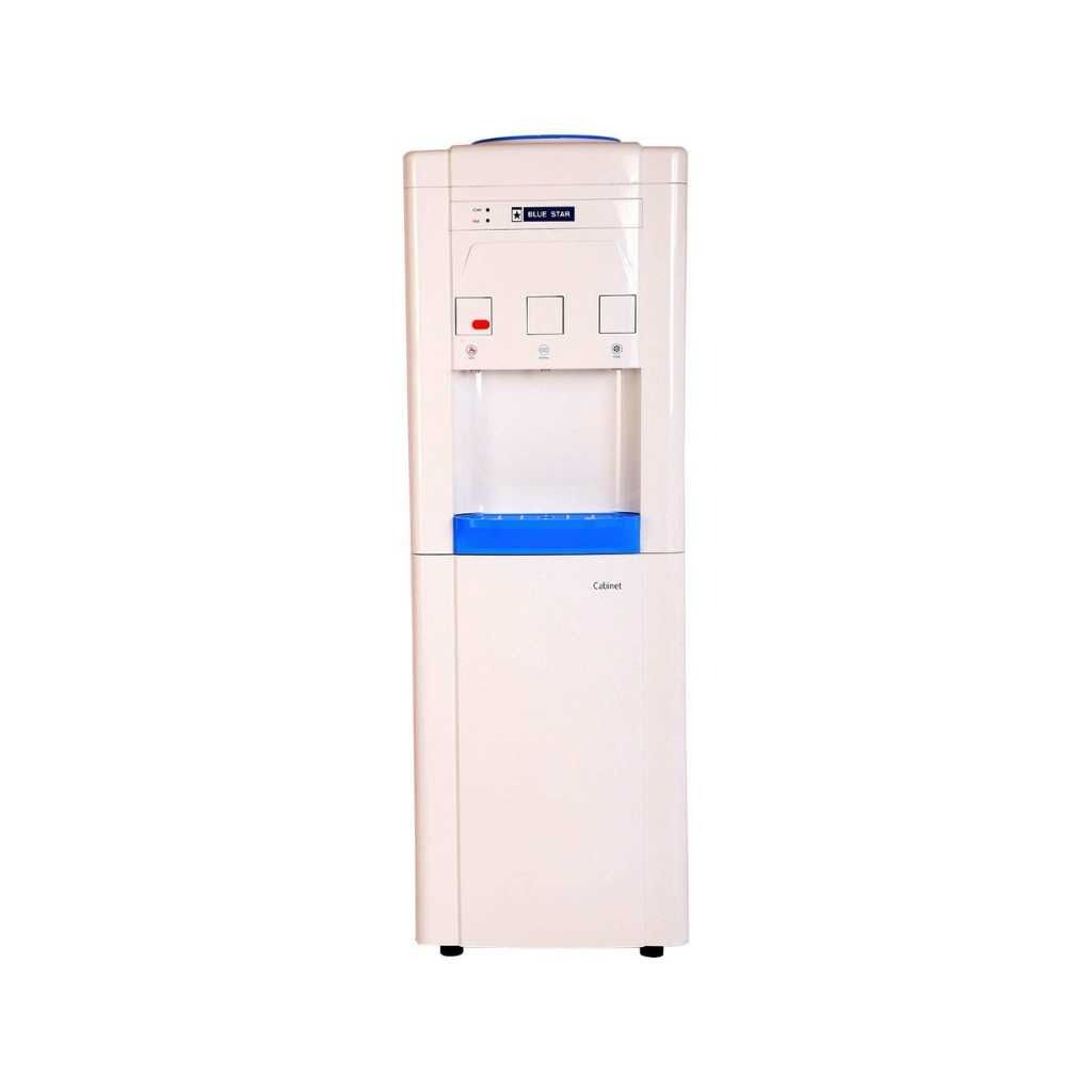 Blue Star Hot, Cold & Normal Water Dispenser with Non-Cooling Storage Cabinet (8L, White & Blue)