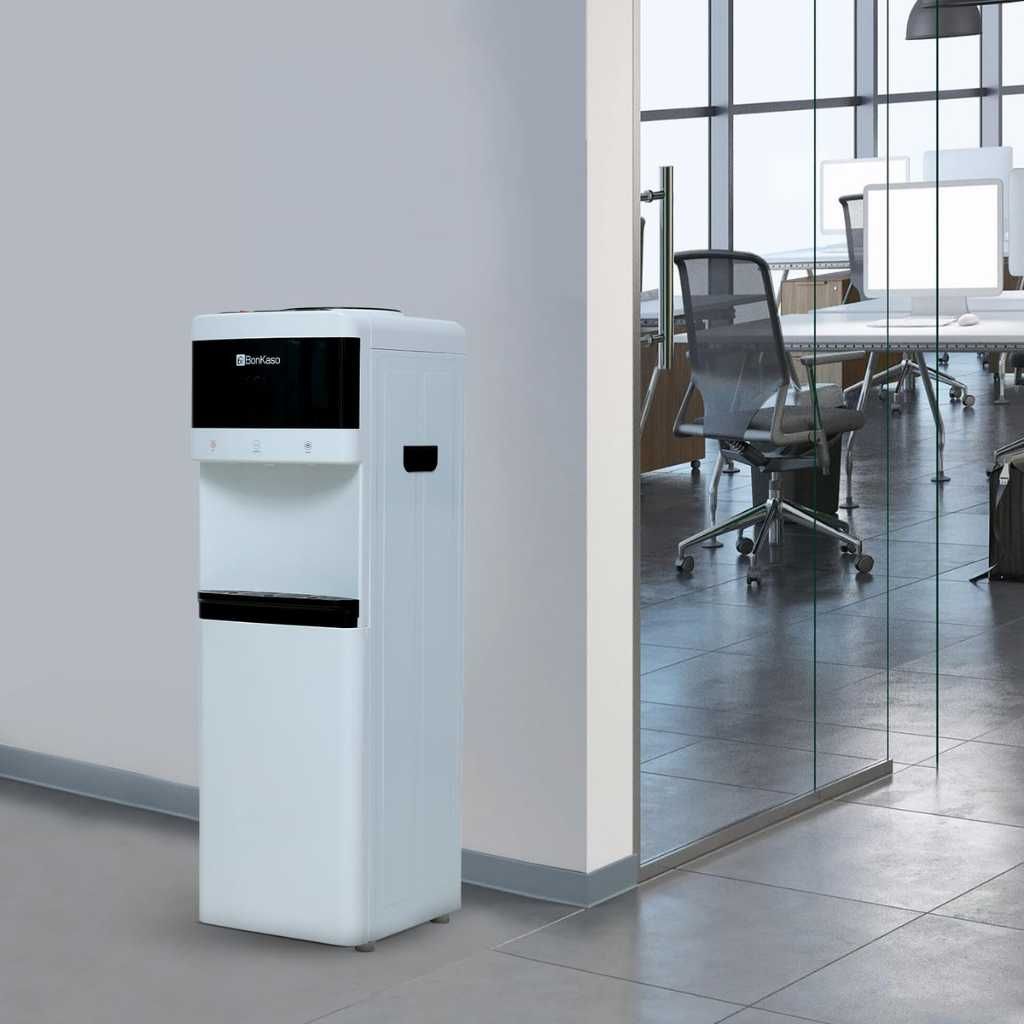 BonKaso Floor Standing Hot, Cold & Normal Water Dispenser (White-Black, 5L)